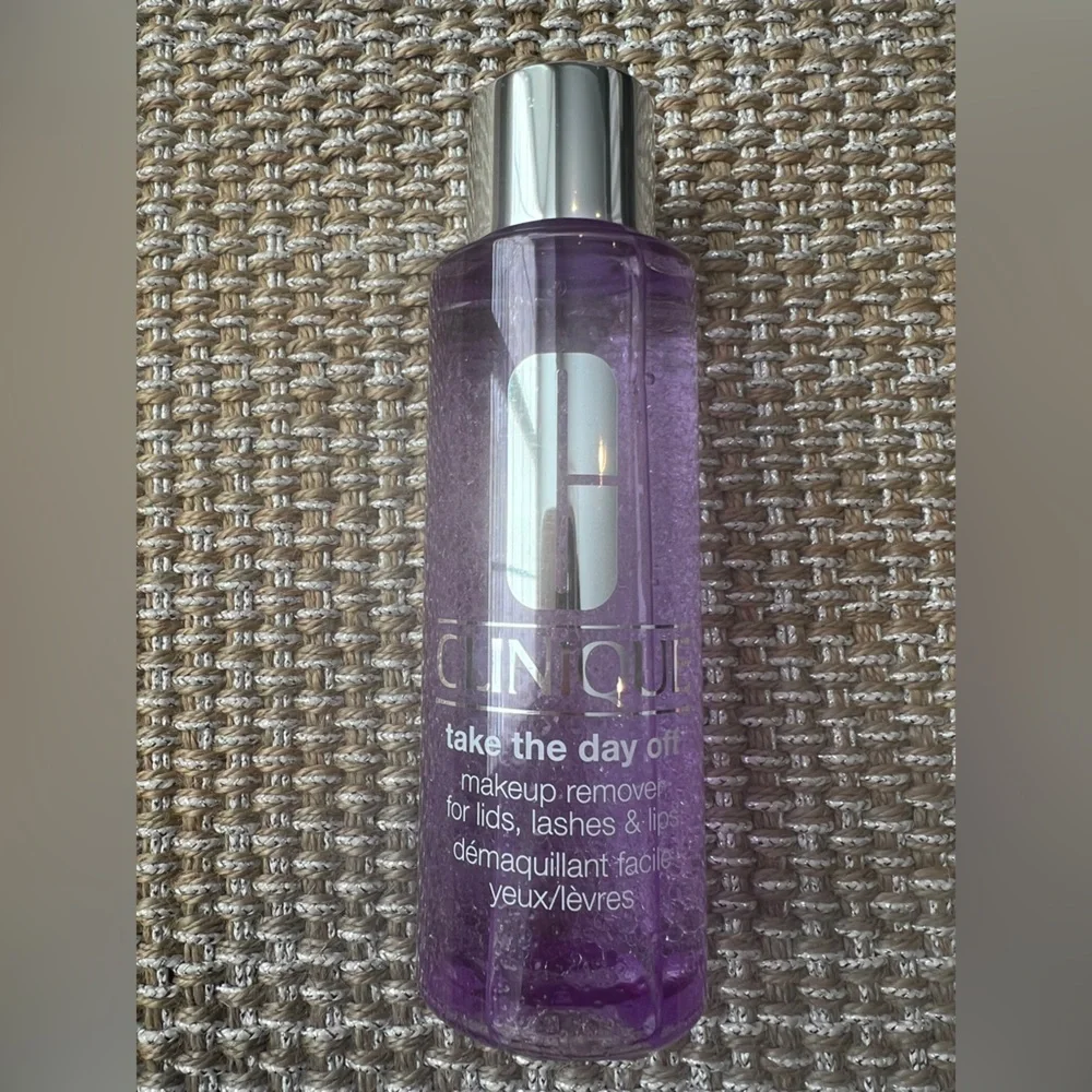 Clinique cosmetic makeup collection - bag, mascara, eyeliner, and makeup remover